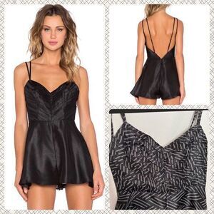 Keepsake x REVOLVE Double Take Romper in Black & White Pinstripe
